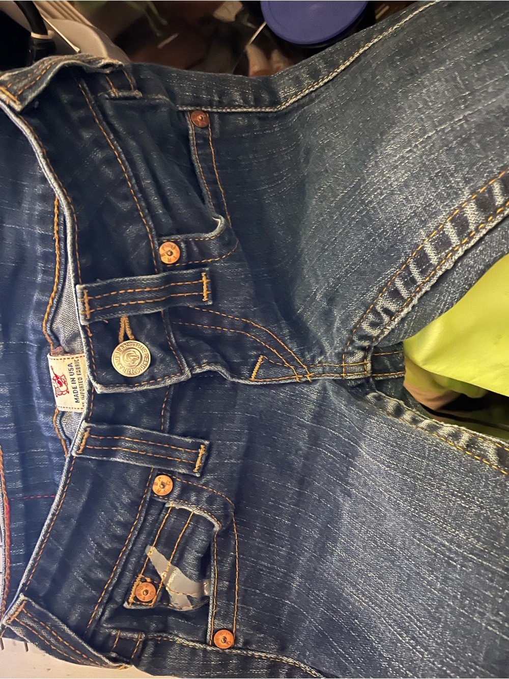 True Religion Y2K "Joey" Metallic Horseshoe Flap Pocket Jeans Size 24
Woman’s - Picture 3 of 3